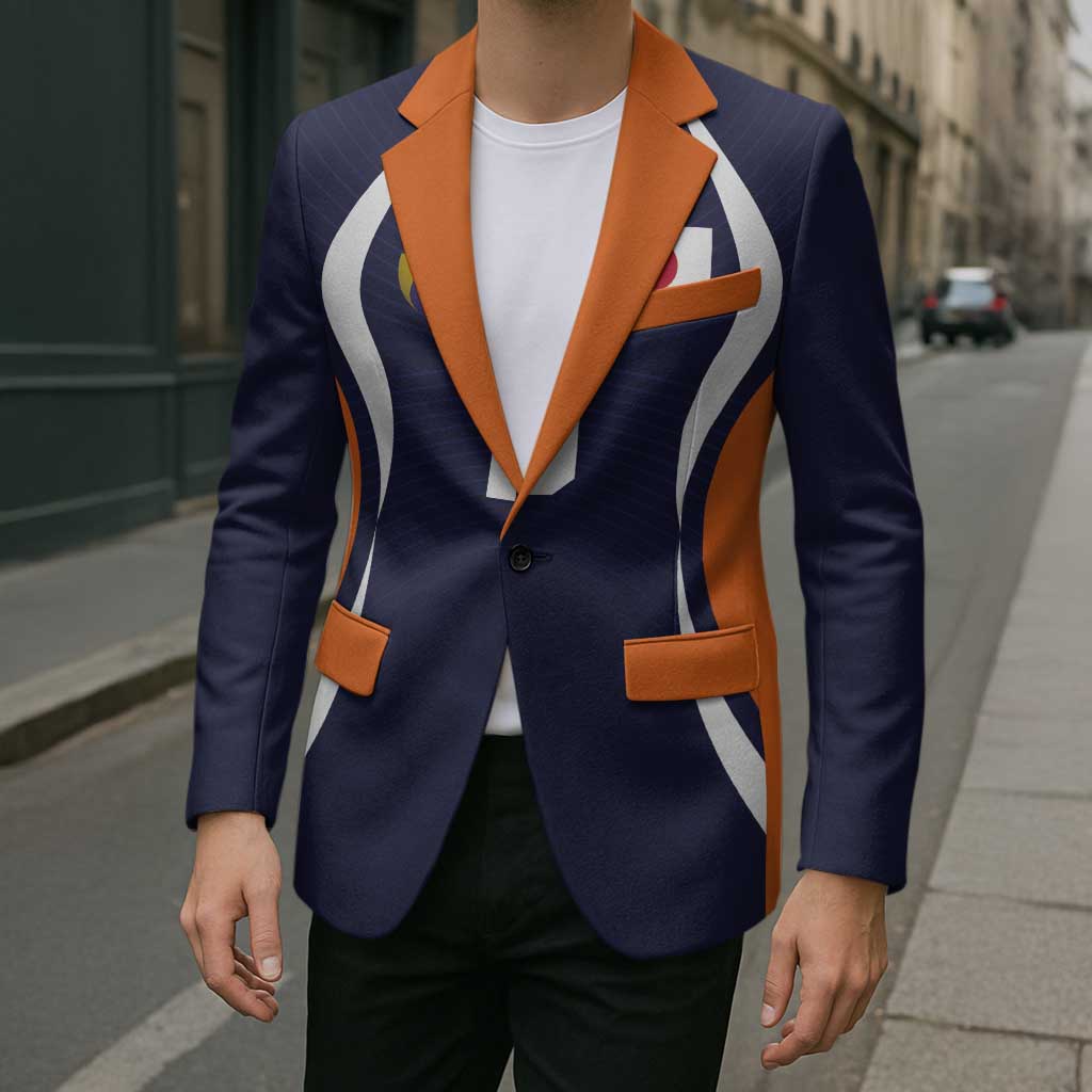 Custom Japan Volleyball Blazer Sporty Style Navy Color