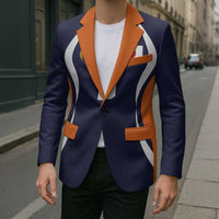 Custom Japan Volleyball Blazer Sporty Style Navy Color