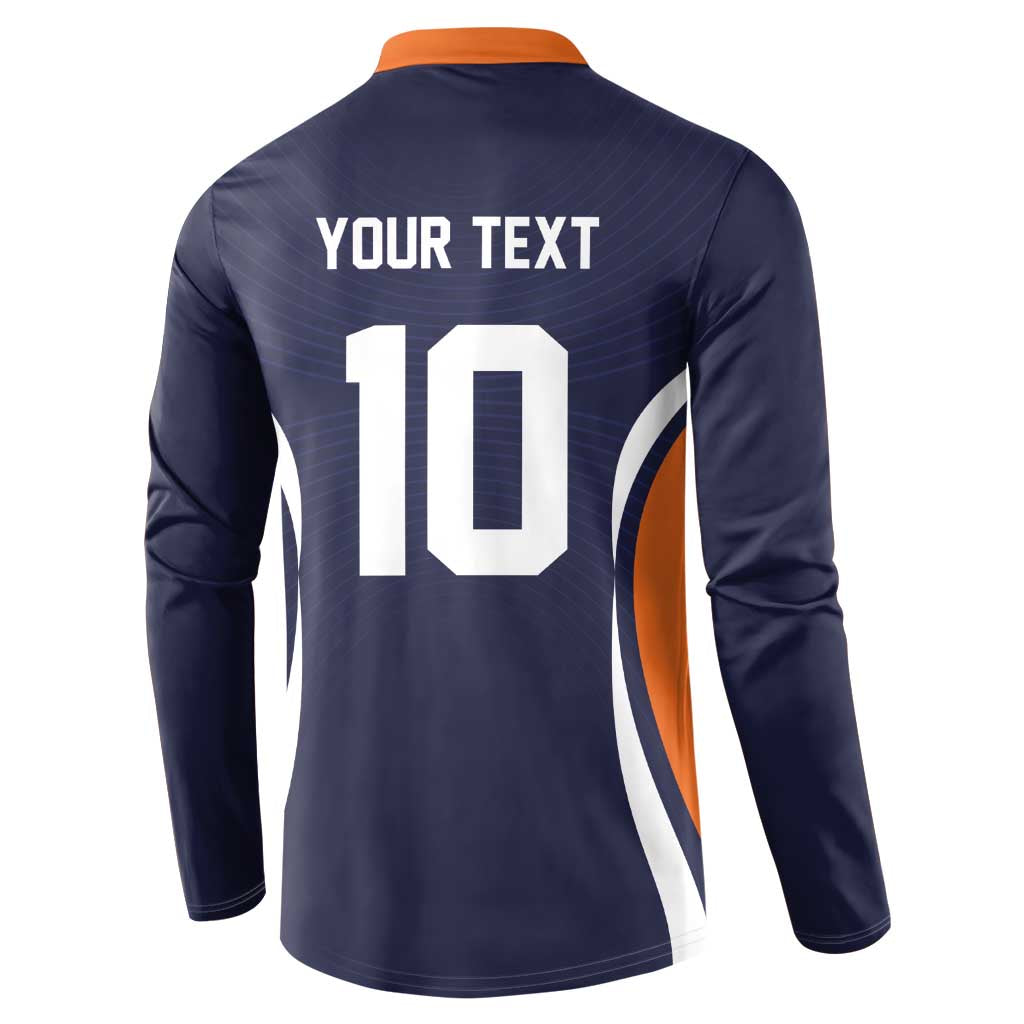 Custom Japan Volleyball Button Sweatshirt Sporty Style Navy Color