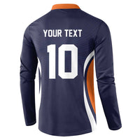 Custom Japan Volleyball Button Sweatshirt Sporty Style Navy Color