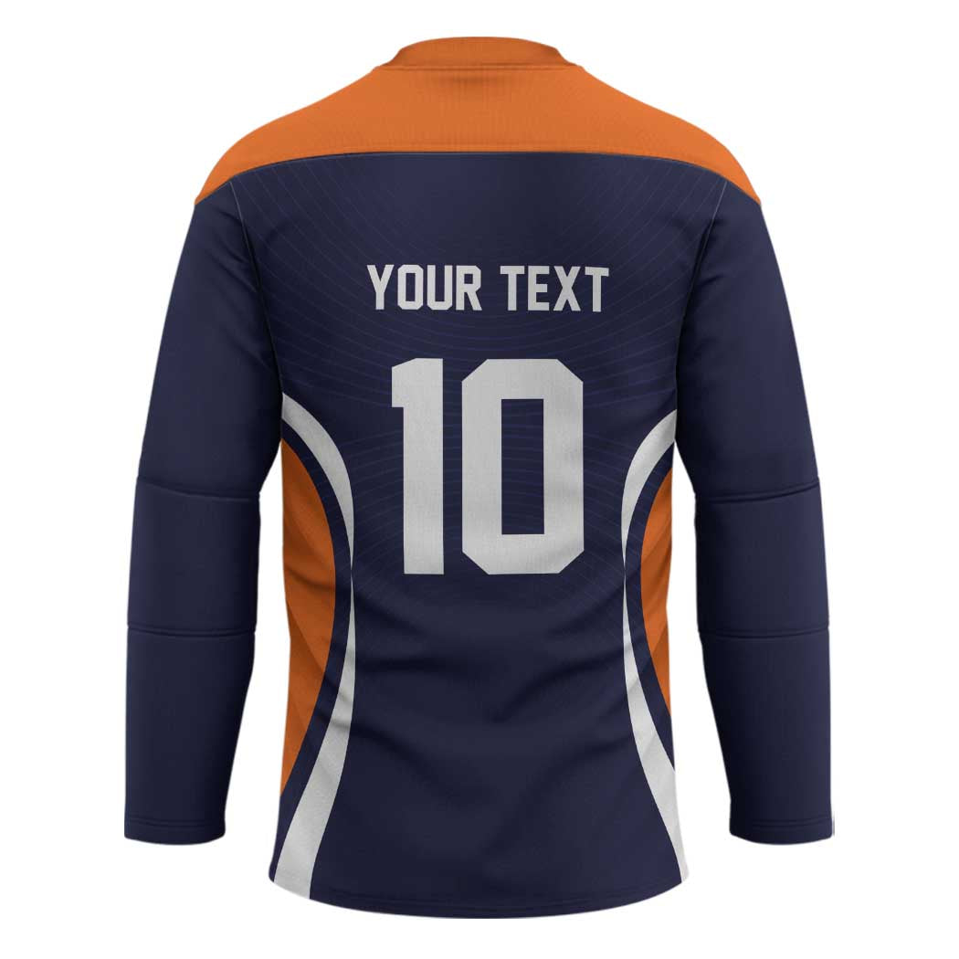 Custom Japan Volleyball Hockey Jersey Sporty Style Navy Color