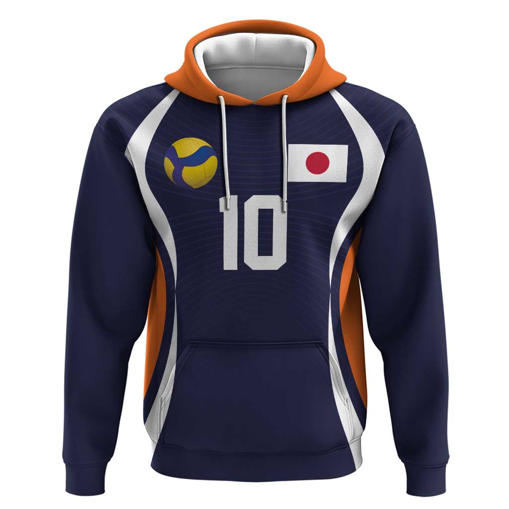 Custom Japan Volleyball Hoodie Sporty Style Navy Color