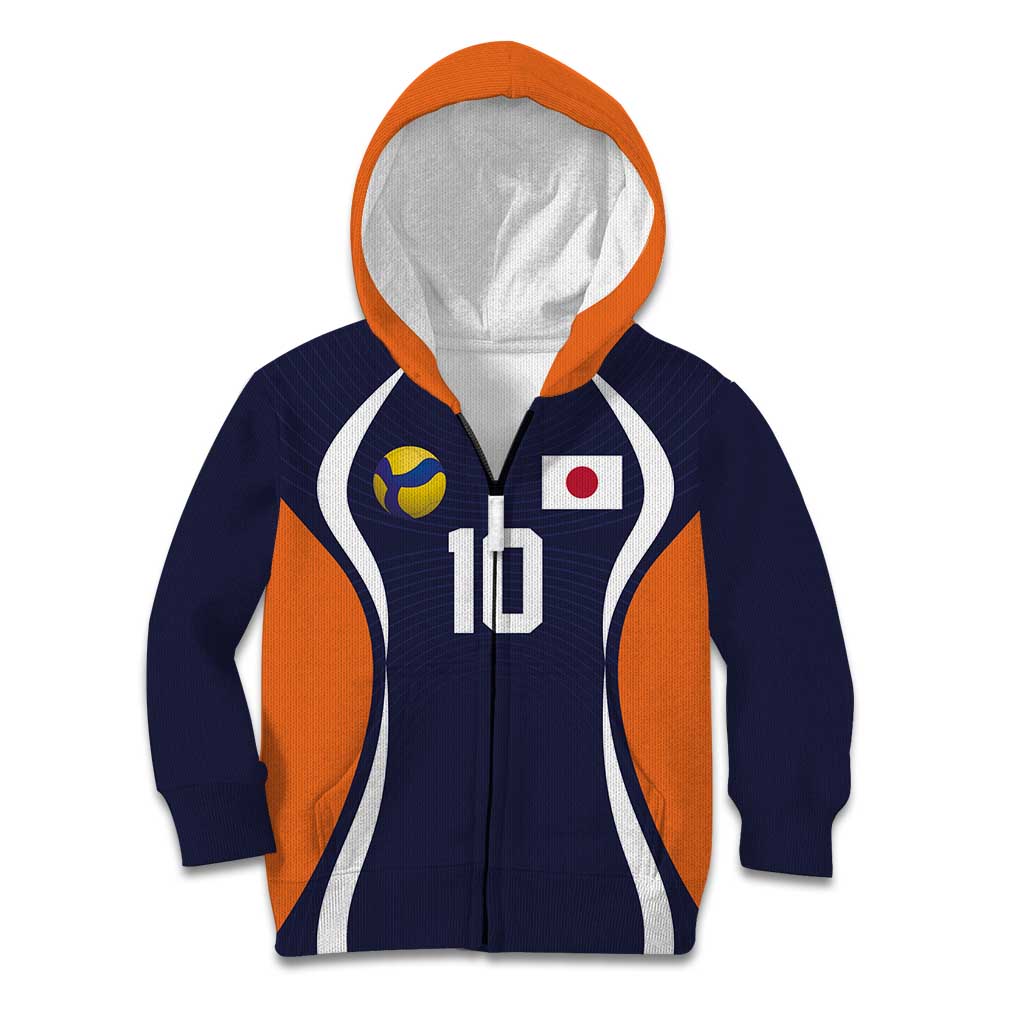 Custom Japan Volleyball Kid Hoodie Sporty Style Navy Color