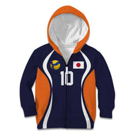 Custom Japan Volleyball Kid Hoodie Sporty Style Navy Color