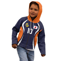 Custom Japan Volleyball Kid Hoodie Sporty Style Navy Color