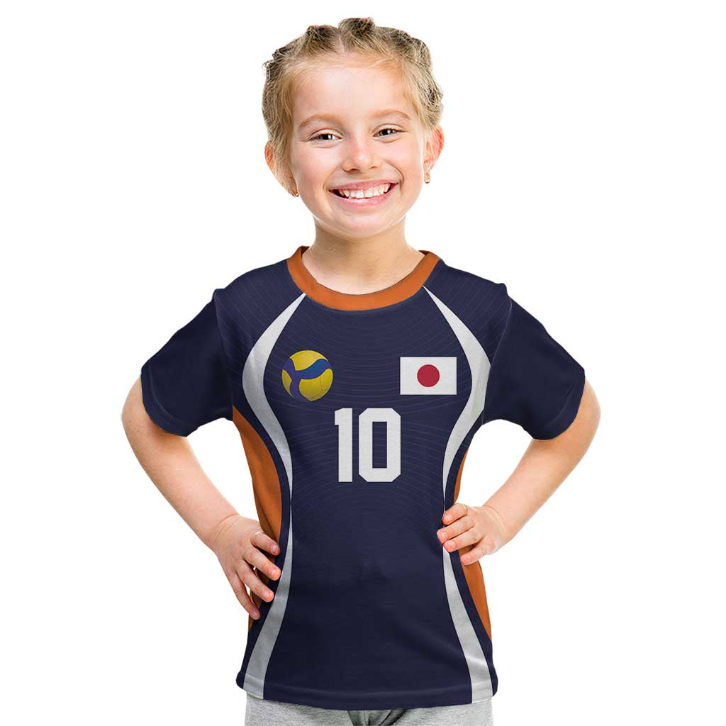 Custom Japan Volleyball Kid T Shirt Sporty Style Navy Color