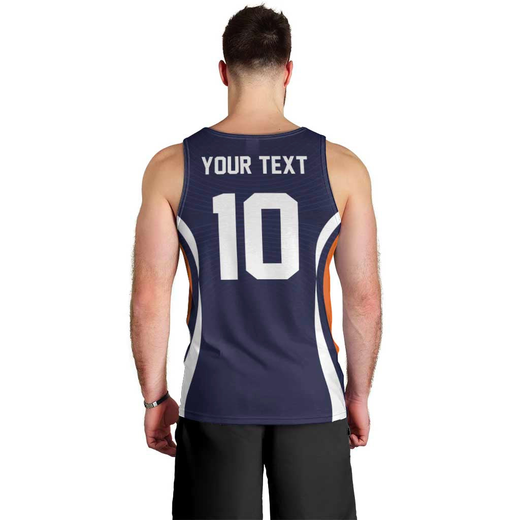 Custom Japan Volleyball Men Tank Top Sporty Style Navy Color