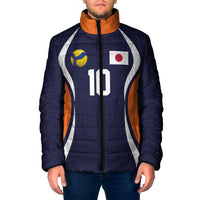 Custom Japan Volleyball Padded Jacket Sporty Style Navy Color