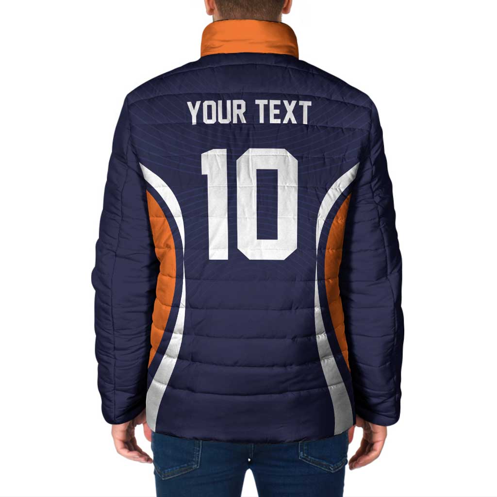 Custom Japan Volleyball Padded Jacket Sporty Style Navy Color
