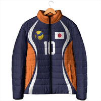 Custom Japan Volleyball Padded Jacket Sporty Style Navy Color