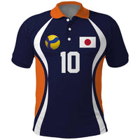 Custom Japan Volleyball Polo Shirt Sporty Style Navy Color