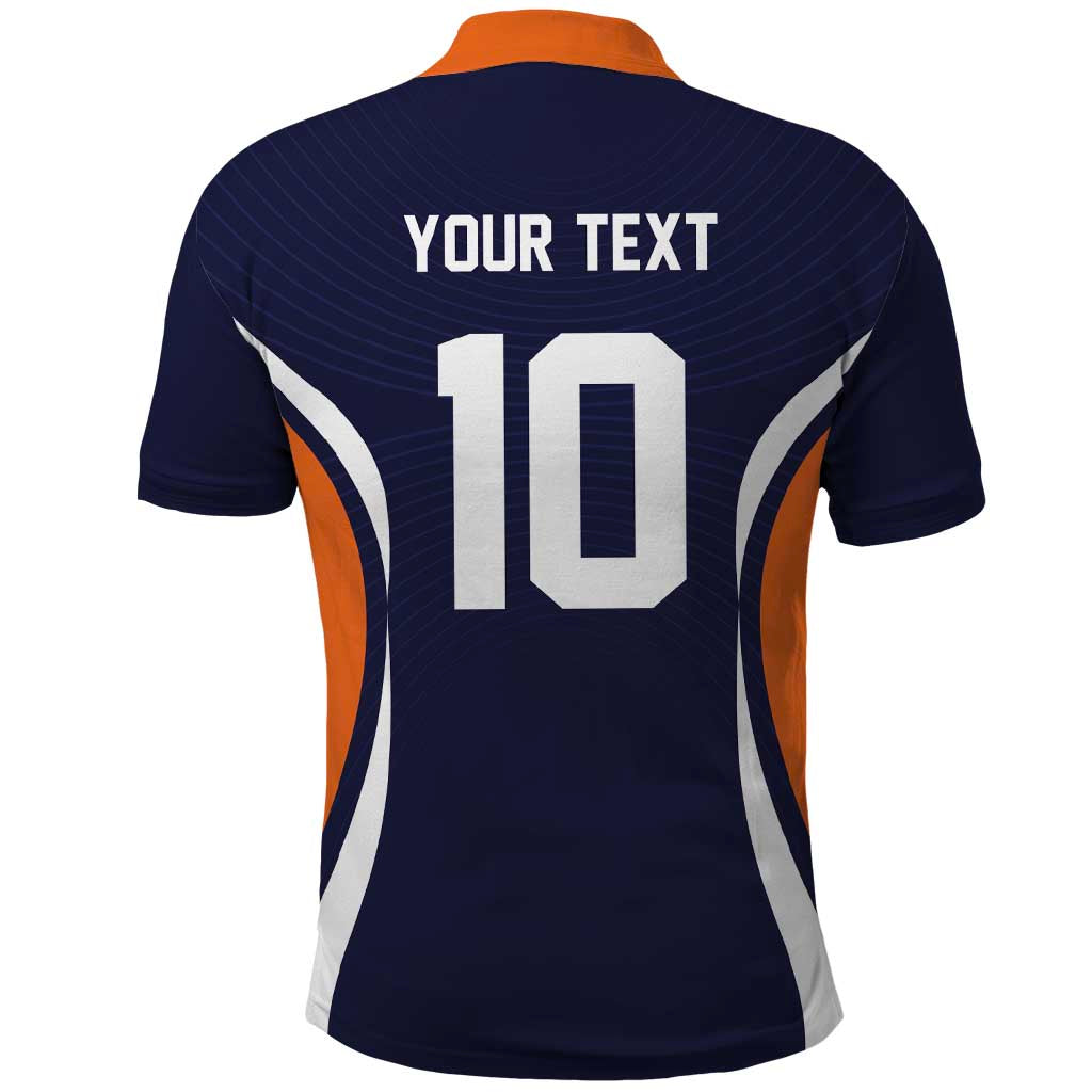 Custom Japan Volleyball Polo Shirt Sporty Style Navy Color