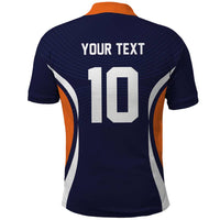 Custom Japan Volleyball Polo Shirt Sporty Style Navy Color