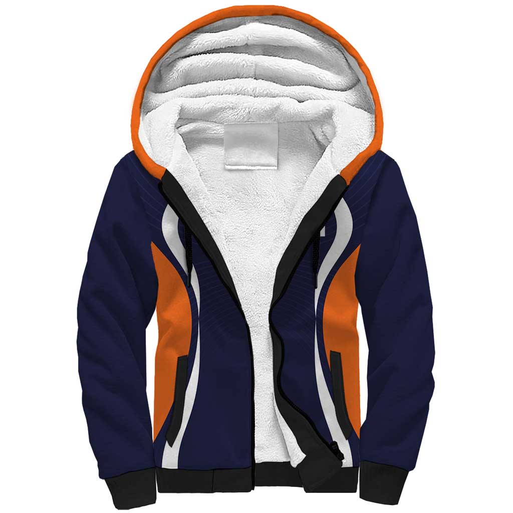 Custom Japan Volleyball Sherpa Hoodie Sporty Style Navy Color