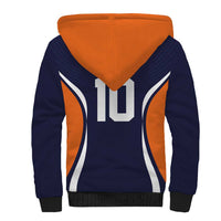 Custom Japan Volleyball Sherpa Hoodie Sporty Style Navy Color