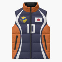 Custom Japan Volleyball Sleeveless Puffer Jacket Sporty Style Navy Color
