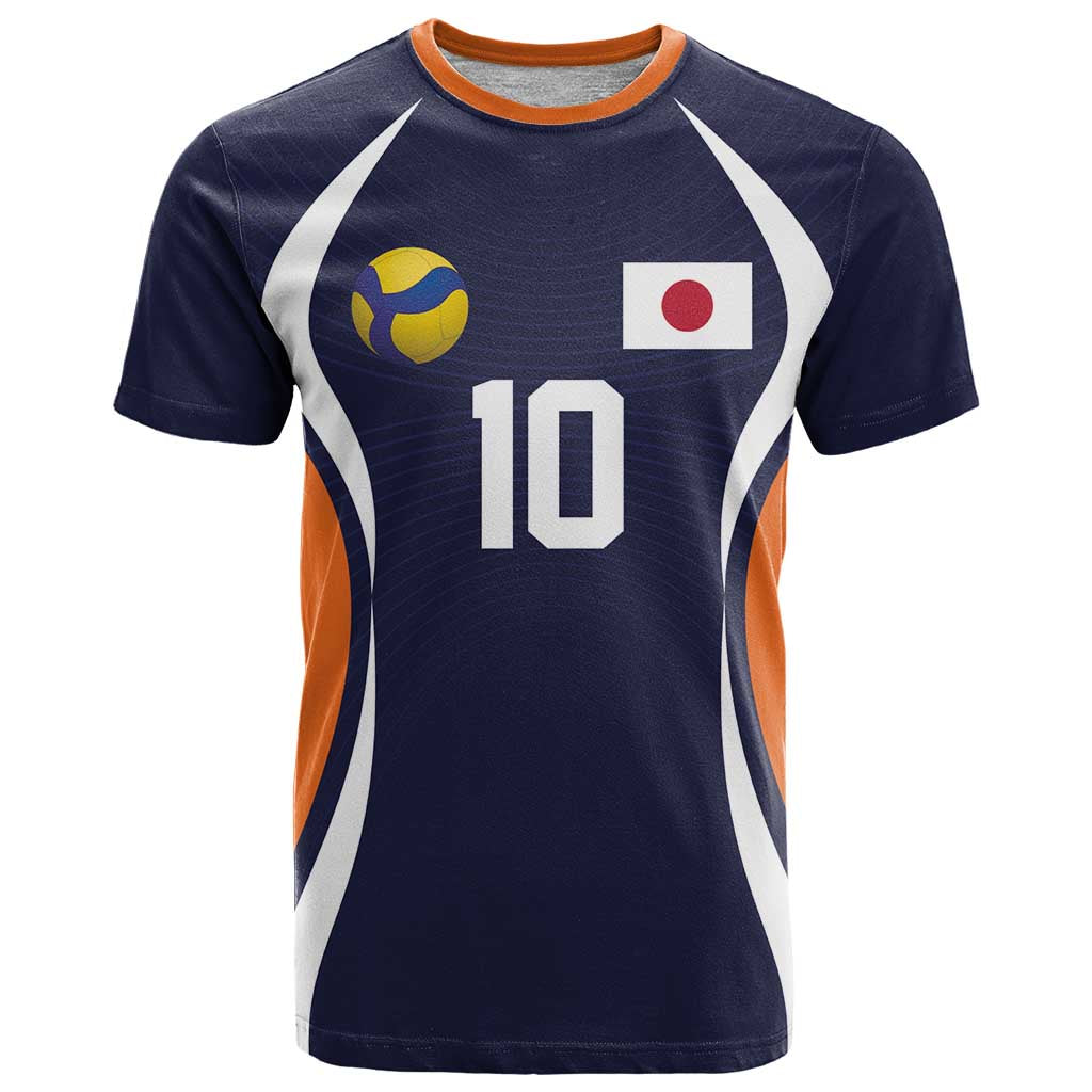 Custom Japan Volleyball T Shirt Sporty Style Navy Color
