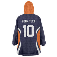 Custom Japan Volleyball Wearable Blanket Hoodie Sporty Style Navy Color