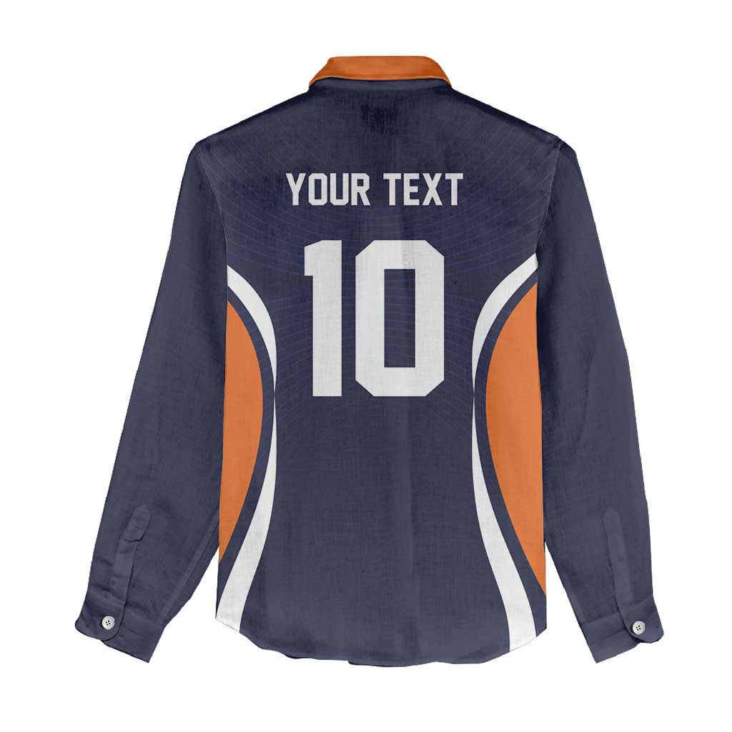 Custom Japan Volleyball Women Casual Shirt Sporty Style Navy Color
