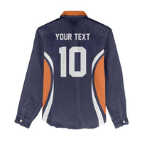 Custom Japan Volleyball Women Casual Shirt Sporty Style Navy Color