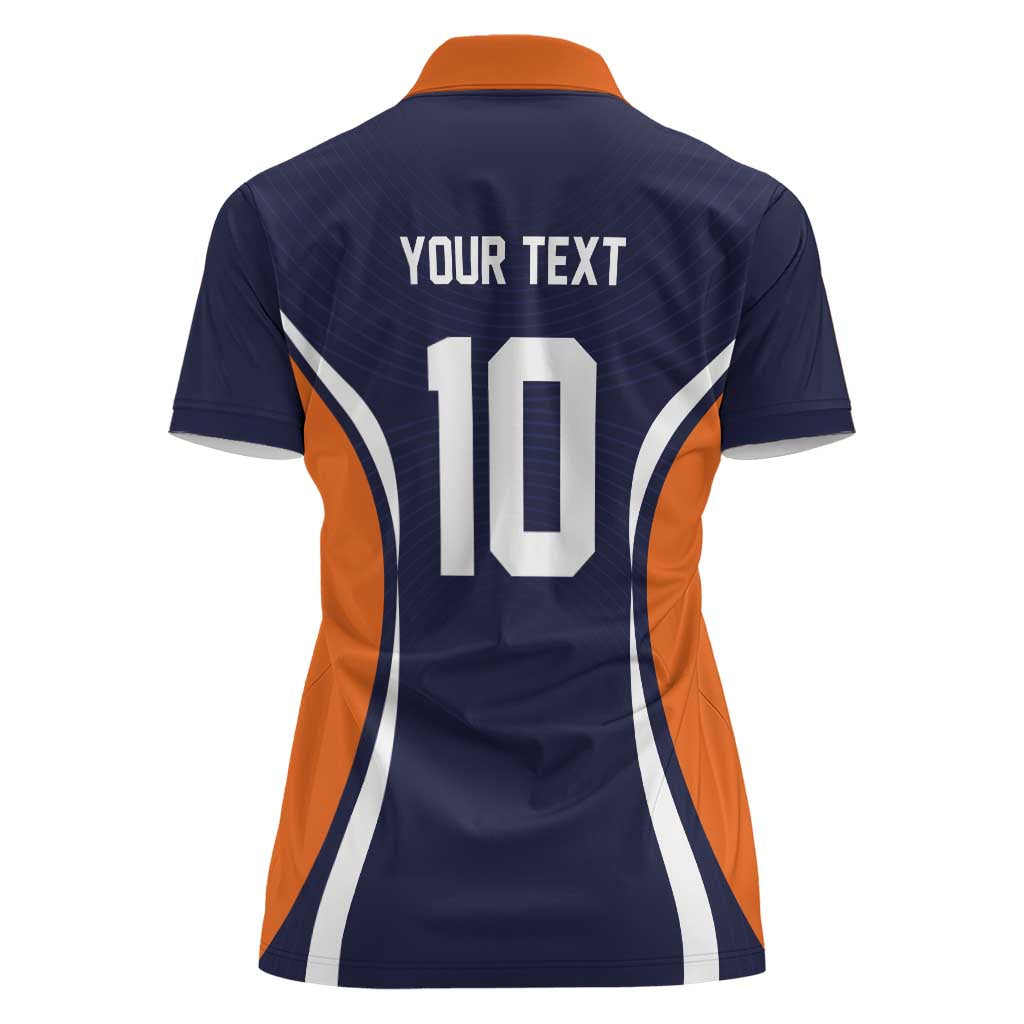 Custom Japan Volleyball Women Polo Shirt Sporty Style Navy Color