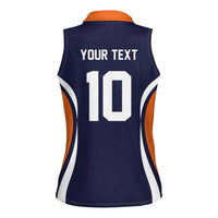 Custom Japan Volleyball Women Sleeveless Polo Shirt Sporty Style Navy Color