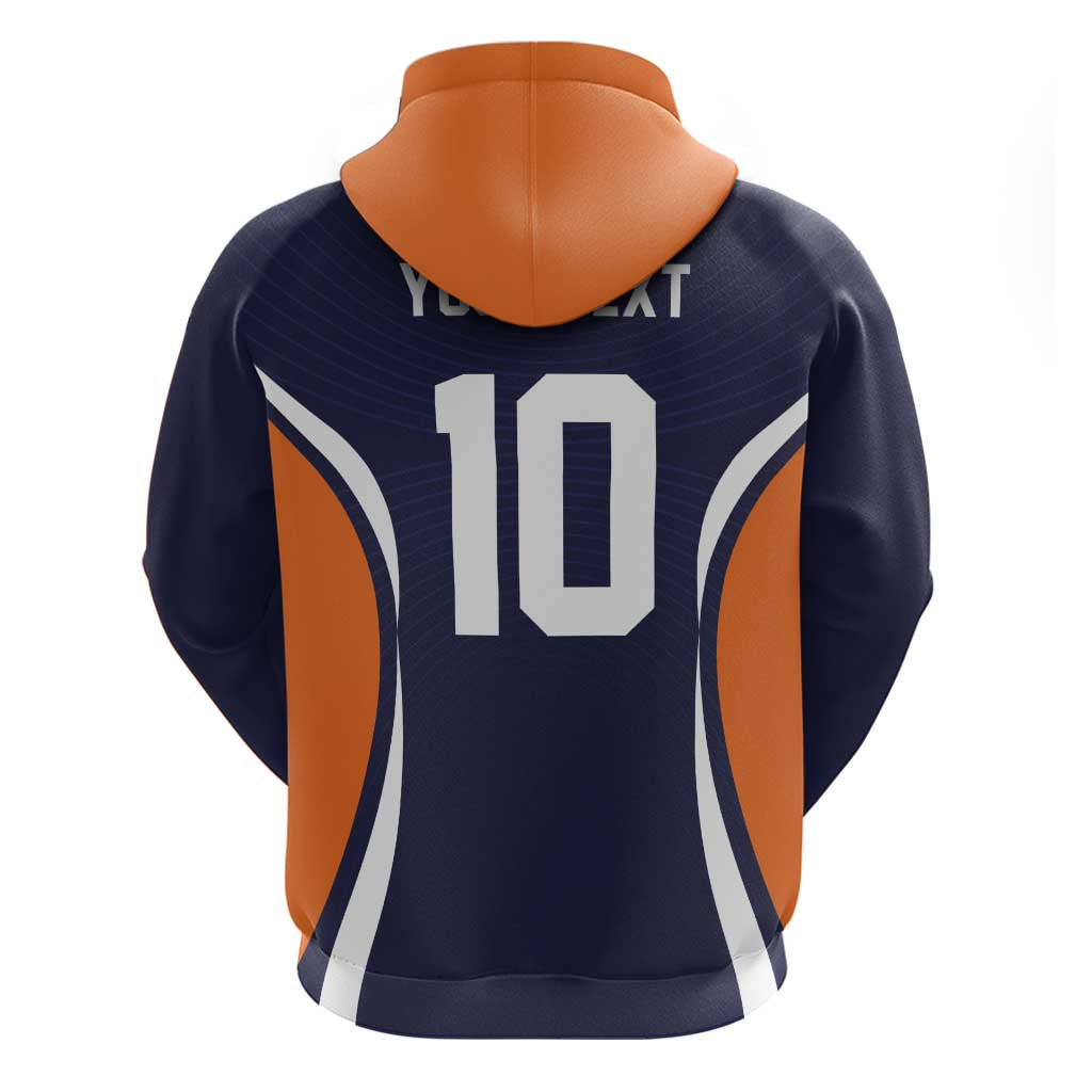 Custom Japan Volleyball Zip Hoodie Sporty Style Navy Color