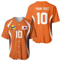 Custom Japan Volleyball Baseball Jersey Sporty Style Orange Color