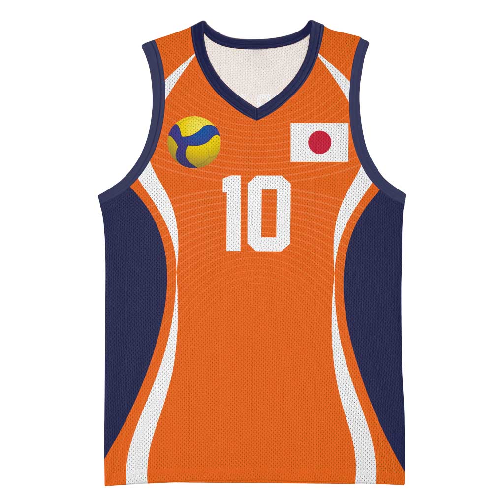 Custom Japan Volleyball Basketball Jersey Sporty Style Orange Color
