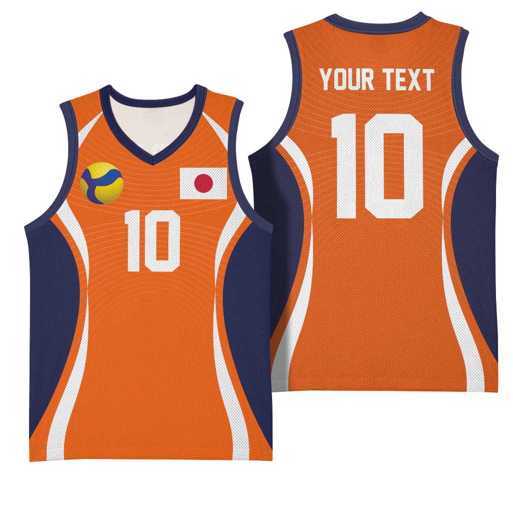Custom Japan Volleyball Basketball Jersey Sporty Style Orange Color