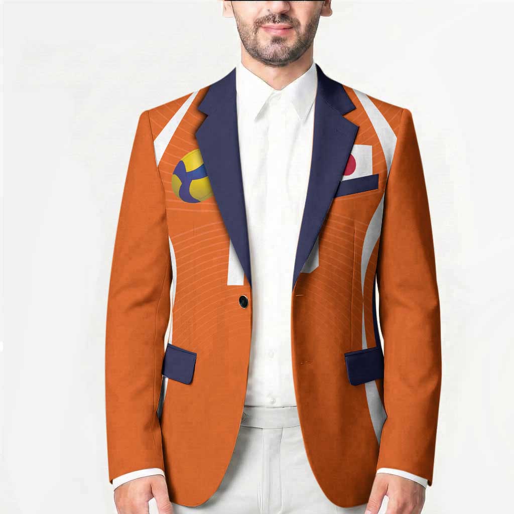 Custom Japan Volleyball Blazer Sporty Style Orange Color