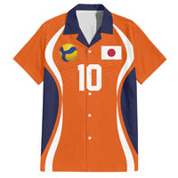 Custom Japan Volleyball Hawaiian Shirt Sporty Style Orange Color