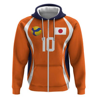 Custom Japan Volleyball Hoodie Sporty Style Orange Color