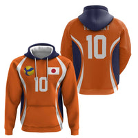 Custom Japan Volleyball Hoodie Sporty Style Orange Color