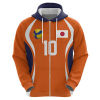 Custom Japan Volleyball Hoodie Sporty Style Orange Color