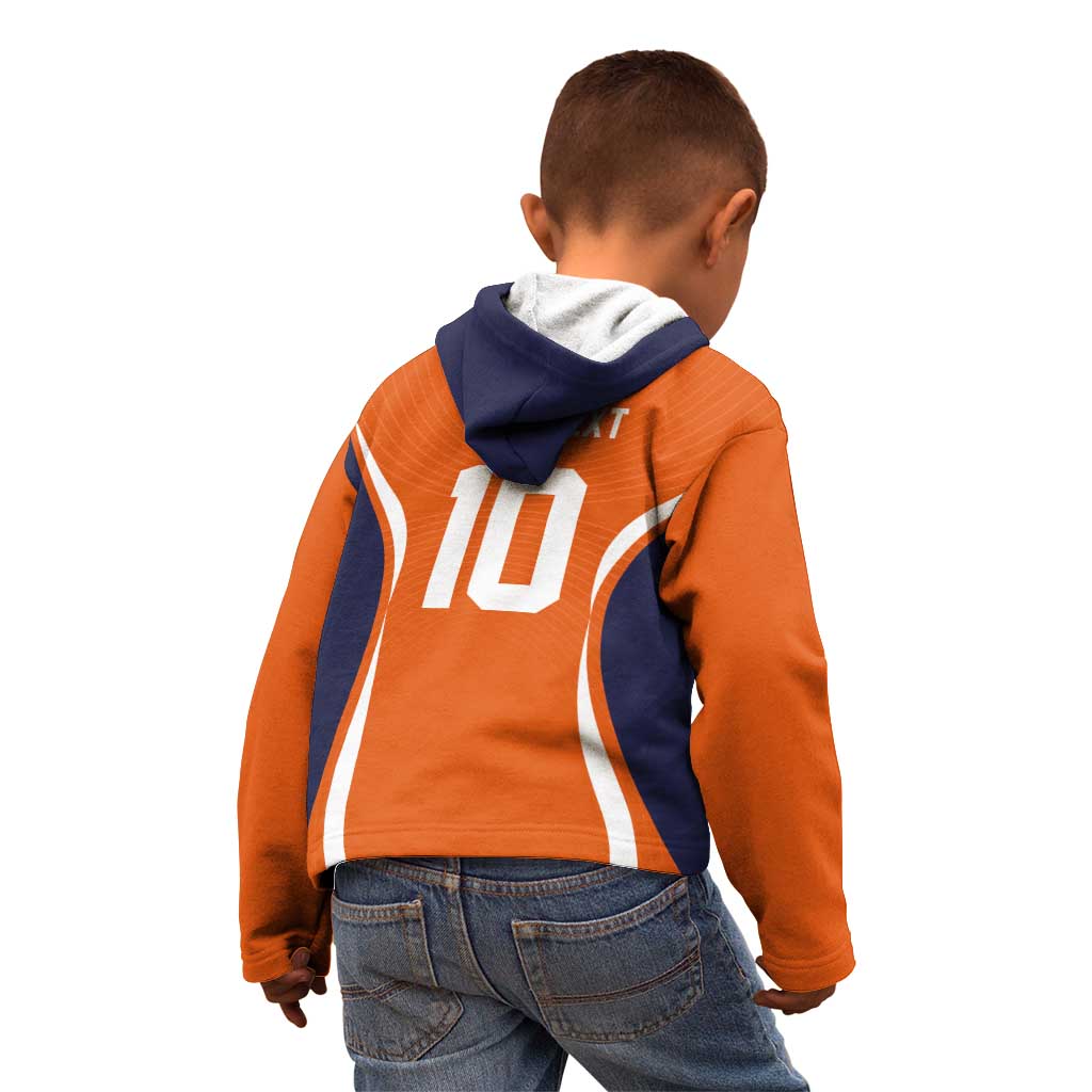 Custom Japan Volleyball Kid Hoodie Sporty Style Orange Color