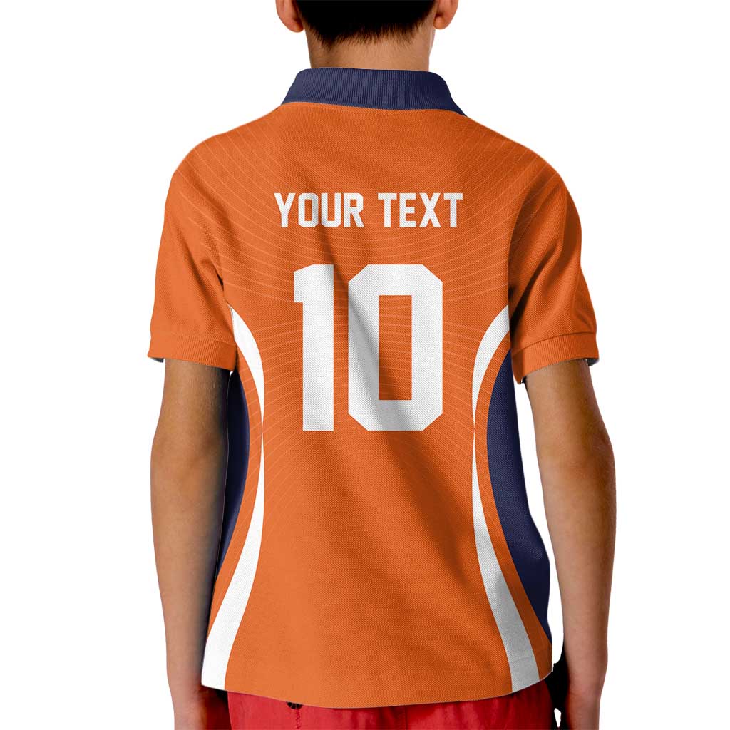 Custom Japan Volleyball Kid Polo Shirt Sporty Style Orange Color