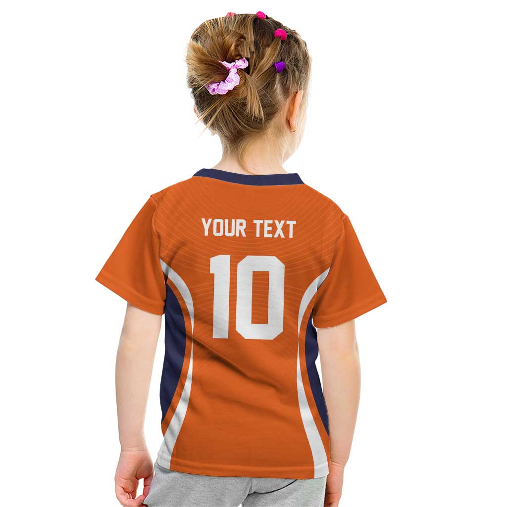 Custom Japan Volleyball Kid T Shirt Sporty Style Orange Color