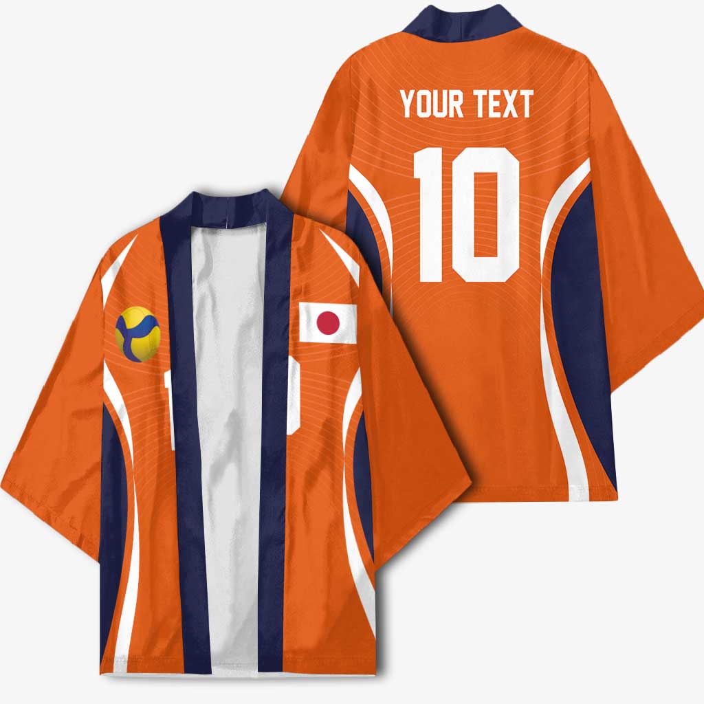 Custom Japan Volleyball Kimono Sporty Style Orange Color