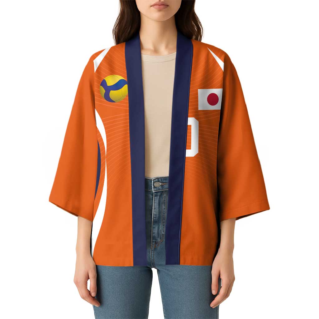 Custom Japan Volleyball Kimono Sporty Style Orange Color