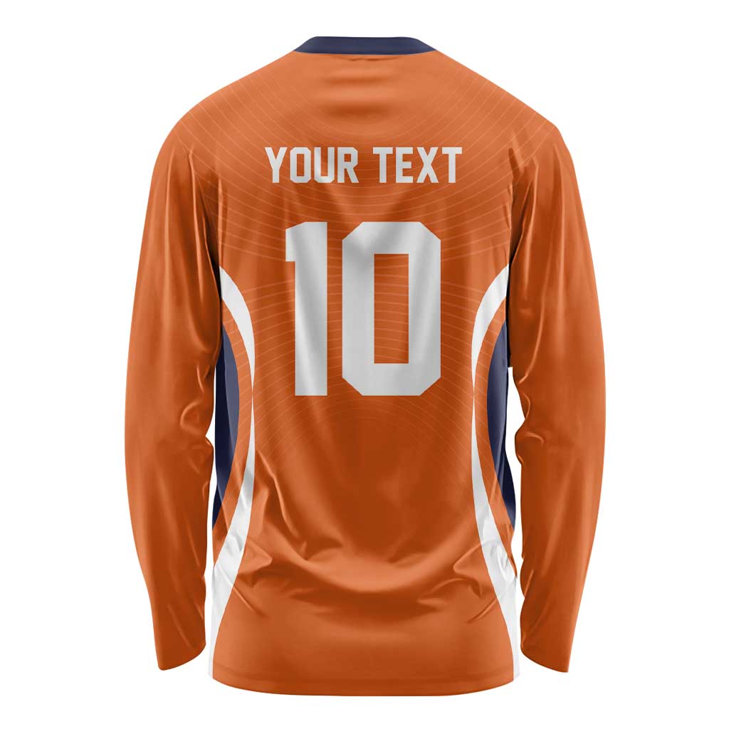 Custom Japan Volleyball Long Sleeve Shirt Sporty Style Orange Color