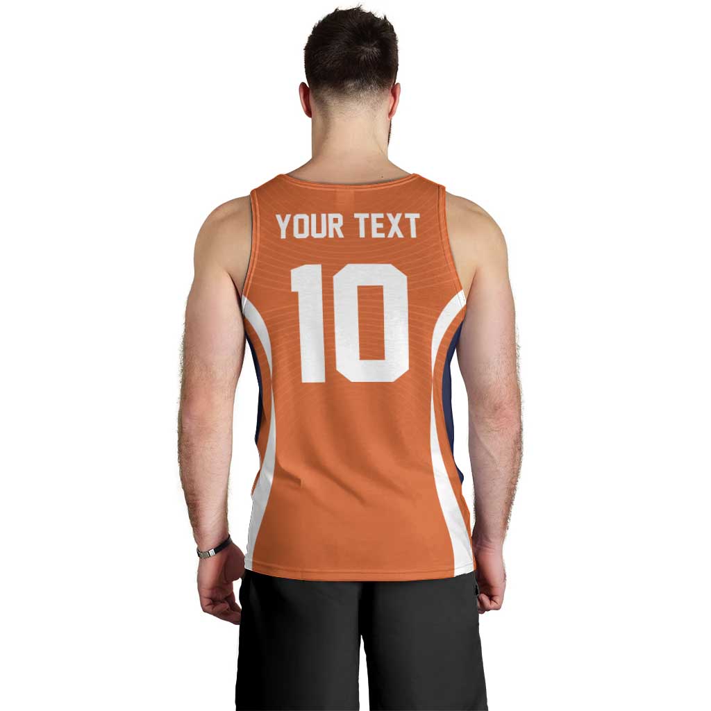 Custom Japan Volleyball Men Tank Top Sporty Style Orange Color
