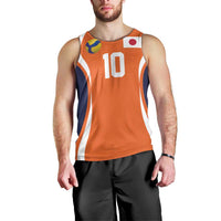 Custom Japan Volleyball Men Tank Top Sporty Style Orange Color