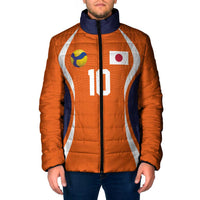 Custom Japan Volleyball Padded Jacket Sporty Style Orange Color