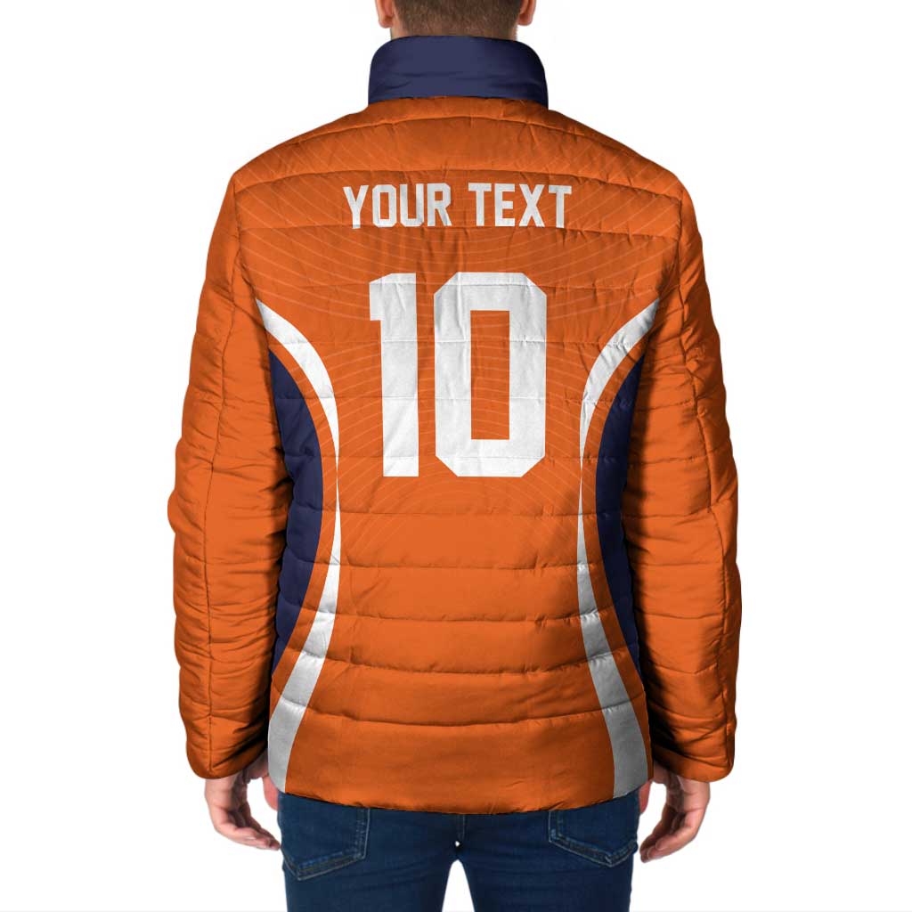 Custom Japan Volleyball Padded Jacket Sporty Style Orange Color