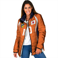 Custom Japan Volleyball Padded Jacket Sporty Style Orange Color