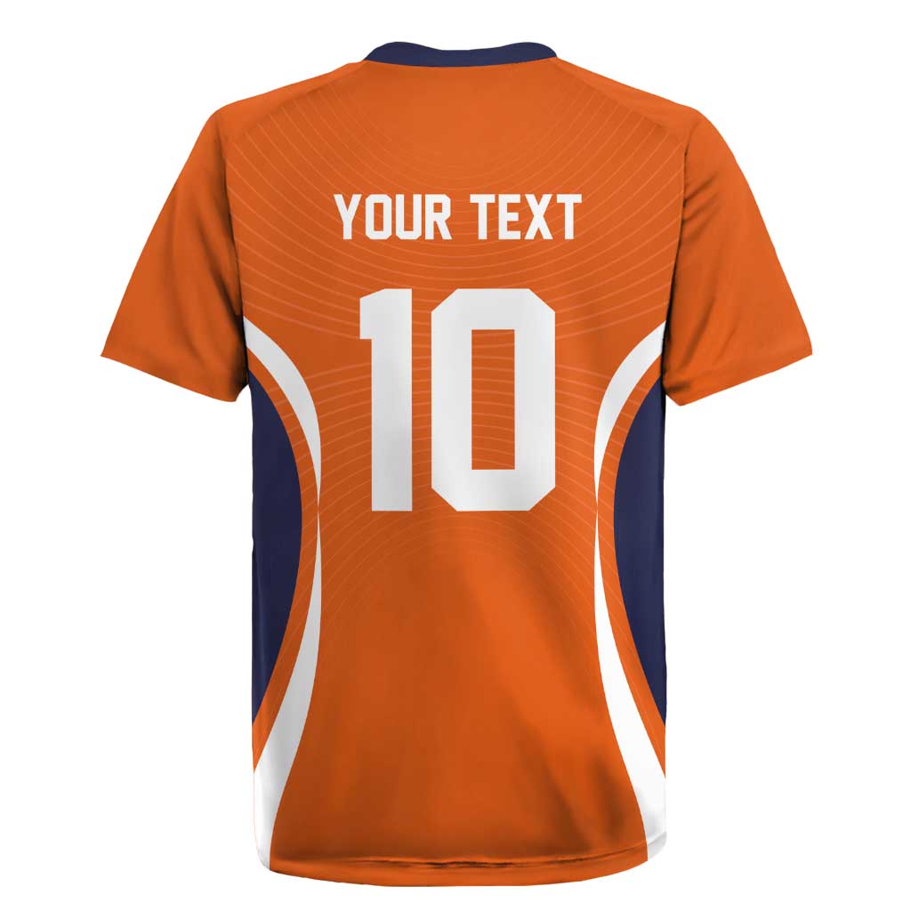 Custom Japan Volleyball Rugby Jersey Sporty Style Orange Color