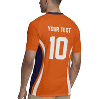 Custom Japan Volleyball Rugby Jersey Sporty Style Orange Color