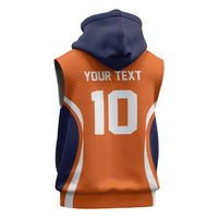 Custom Japan Volleyball Sleeveless Hoodie Sporty Style Orange Color