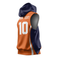 Custom Japan Volleyball Sleeveless Hoodie Sporty Style Orange Color